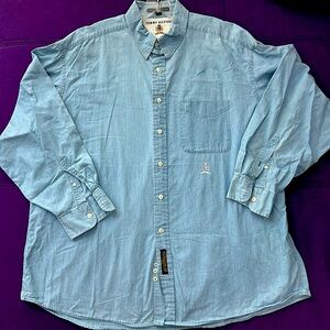 Tommy Hilfiger Men's Vintage Cotton Button Down Shirt Blue XL